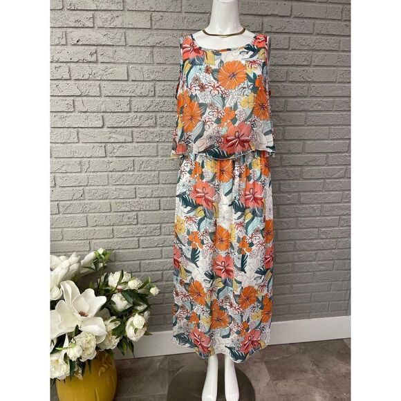 Robert Louis Women Multicolored Floral Sleeveless Maxi Dress Size S NWT - Picture 1 of 9
